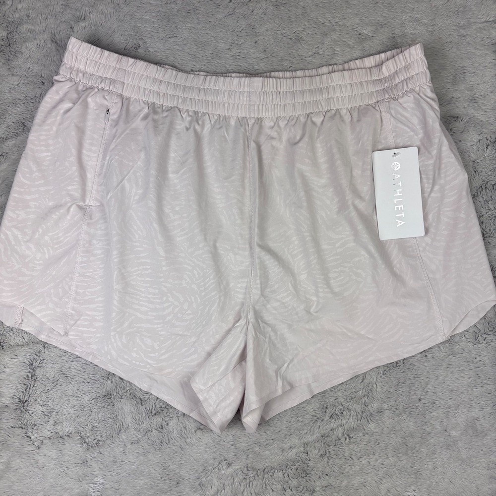 NEW Athleta 1X Printed Hustle 3" Short Running‎ Activewear Summer Liner